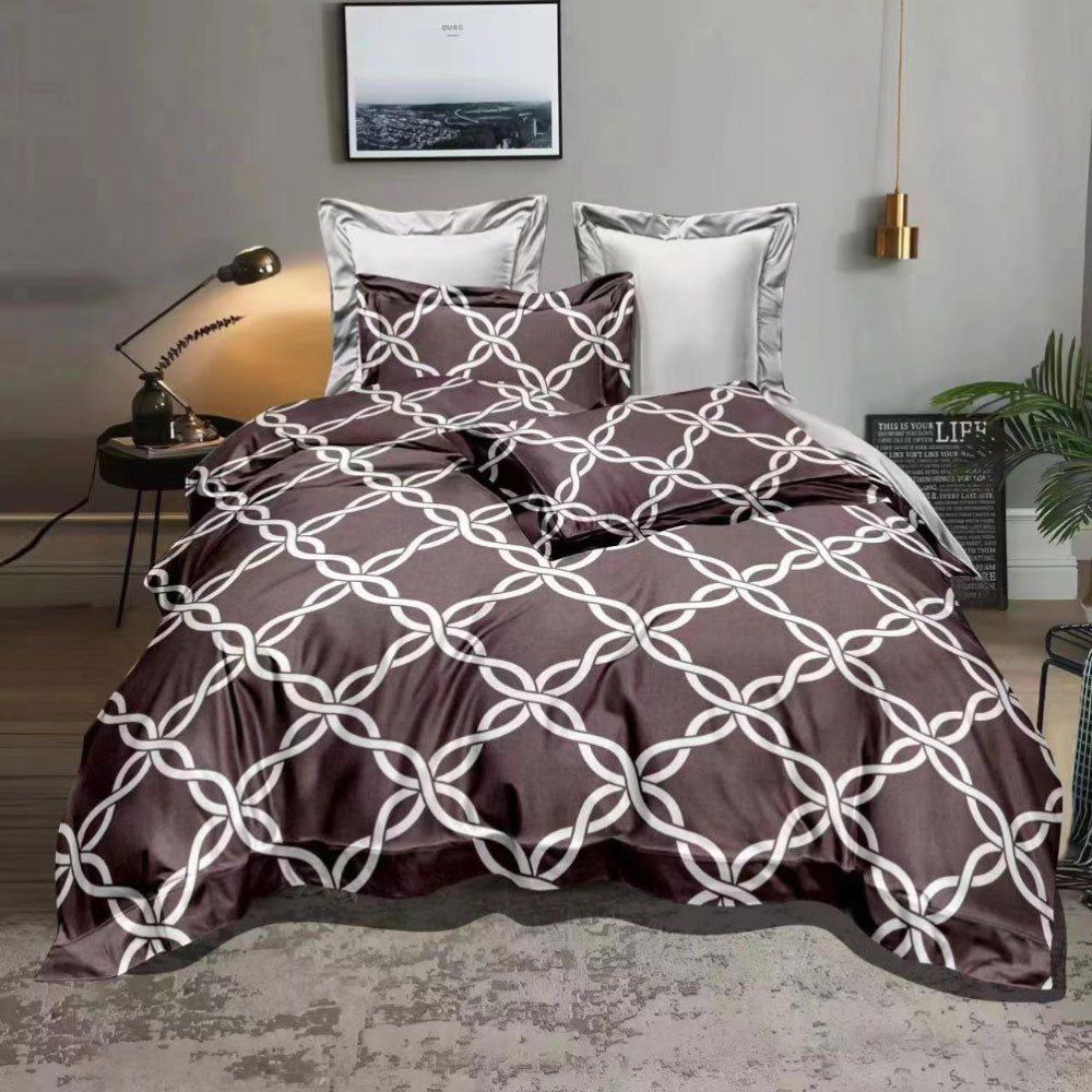 Brown Mosaic Dreams 3-in-1 Bedding Set (1 Full Gartered Fitted Bedsheet with 2 Pillowcases)