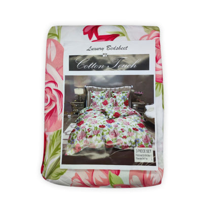 Bed of Roses 3-in-1 Bedding Set (1 Full Gartered Fitted Bedsheet with 2 Pillowcases)