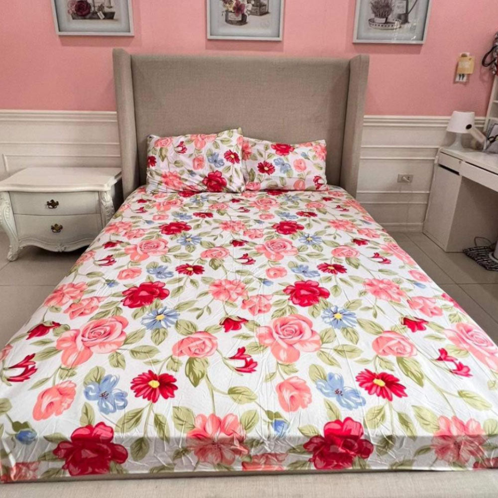 Bed of Roses 3-in-1 Bedding Set (1 Full Gartered Fitted Bedsheet with 2 Pillowcases)