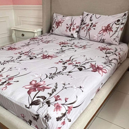 Blooming Gardens 3-in-1 Bedding Set (1 Full Gartered Fitted Bedsheet with 2 Pillowcases)