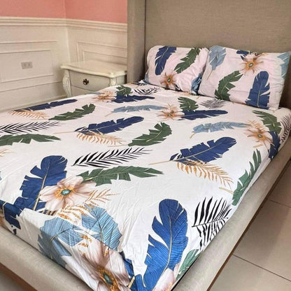 Tropical Oasis 3-in-1 Bedding Set (1 Full Gartered Fitted Bedsheet with 2 Pillowcases)