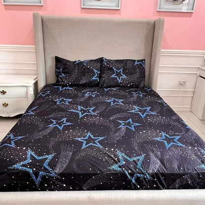 Celestial Magic 3-in-1 Bedding Set (1 Full Gartered Fitted Bedsheet with 2 Pillowcases)