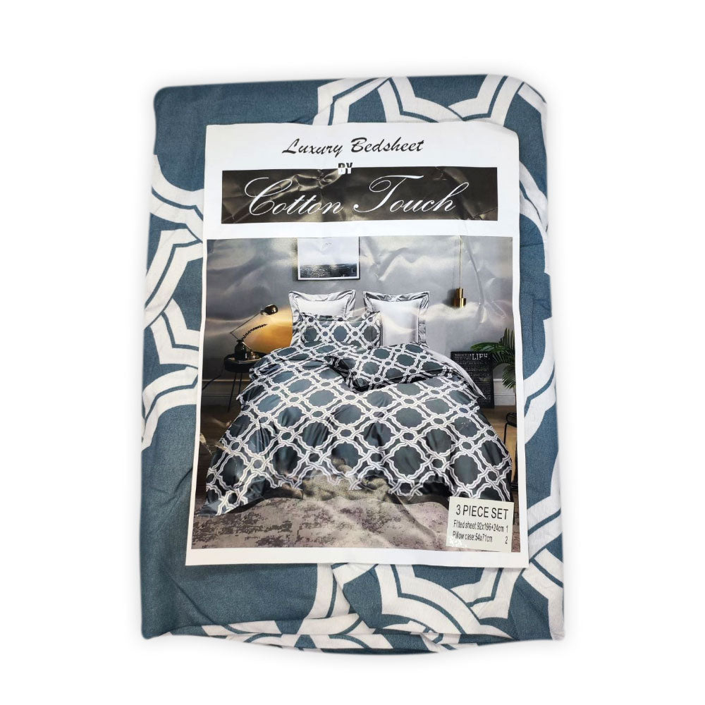 Mosaic Dreams 3-in-1 Bedding Set (1 Full Gartered Fitted Bedsheet with 2 Pillowcases)