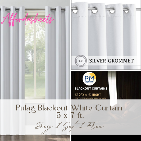 Pulag Blackout White Curtain - 5 x 7 ft.